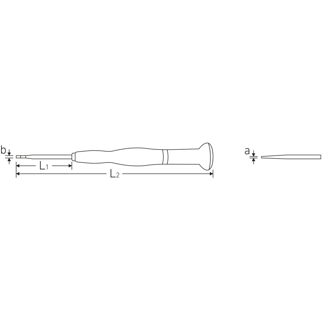 Stahlwille 47513002 4751 Size 2 Precision Slotted Screwdriver, 0.18 x 1.0 mm
