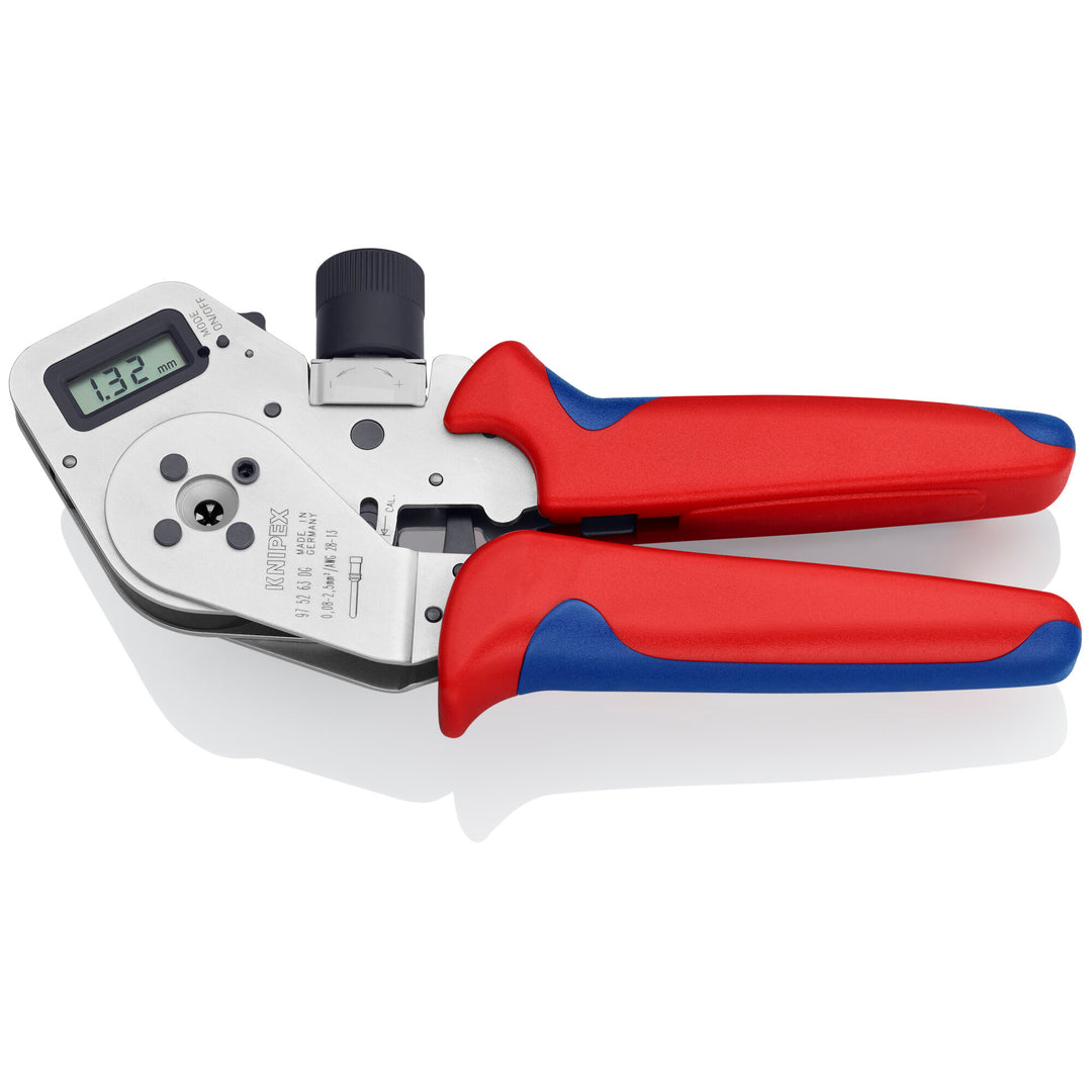 Knipex 97 52 63 DG 10 1/4" Digital Crimping Pliers - Four-Mandrel For Turned Contacts