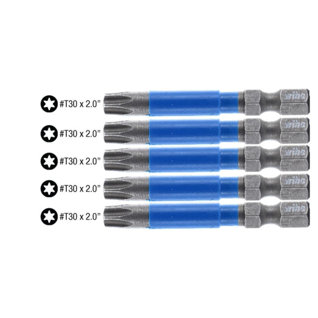 Wiha Tools 70279 TerminatorBlue Impact Bit TORX T30 - 2 Inch - 5 Pack