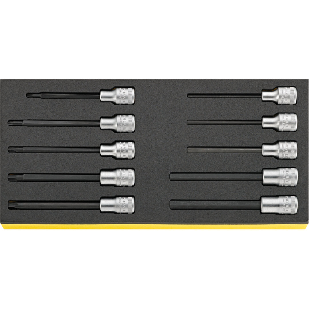 Stahlwille 96838760 Set: Sockets 1/2" - Extra Deep - 10 Pieces