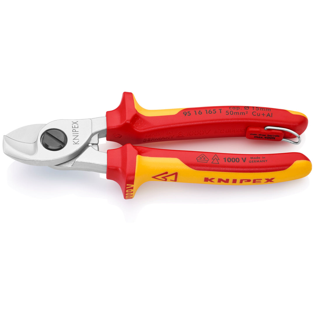 Knipex 95 16 165 T 6 1/2" Cable Shears-1000V Insulated, Tethered Attachment