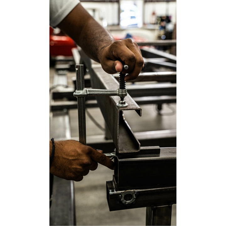 Bessey GS16-12K Clamp, welding, F-style, crimped on swivel pad, 6 In. x 4.75 In., 1000 lb