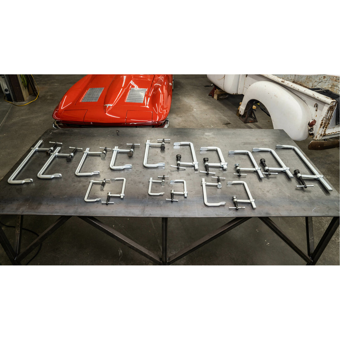 Bessey GS12-8K Clamp, welding, F-style, crimped on swivel pad, 4 In. x 3.125 In. 550 lb