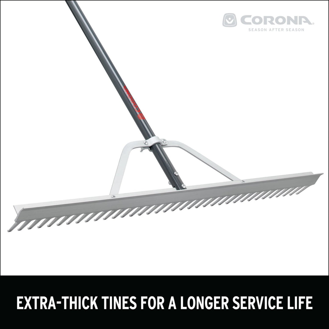Corona RK16630 Full Aluminum Landscape Rake, 36 in. Head, 36 Tines, Poly Grip