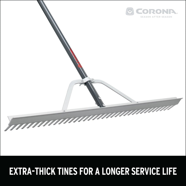 Corona RK16630 Full Aluminum Landscape Rake, 36 in. Head, 36 Tines, Poly Grip