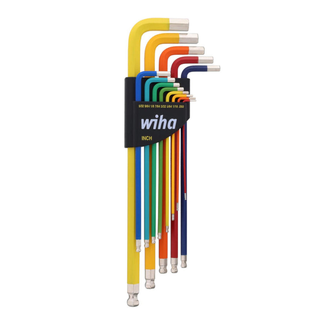 Wiha Tools 66981 Ball End Color Coded Inch Hex L-Key Set, 13 Pc.