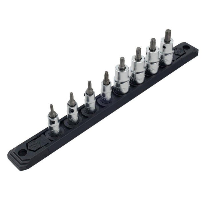 Wiha Tools 71698 8 Piece TORX® Plus Socket 1/4" and 3/8" Square Drive Rail Set