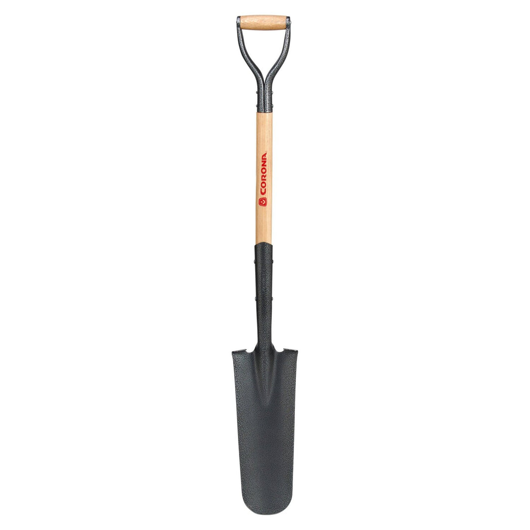 Corona SS 62010 Closed-Back Drain Spade Shovel, 14-Gauge, 30 in. Wood D-Grip Handle