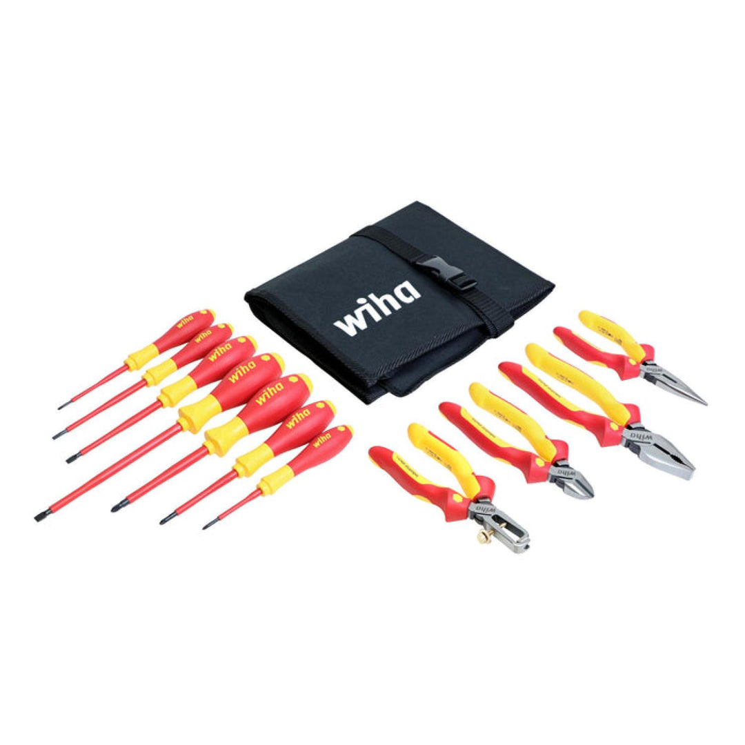Wiha Tools 32986 Insulated Industrial Pliers and Screwdrivers Set, 11 Pc.
