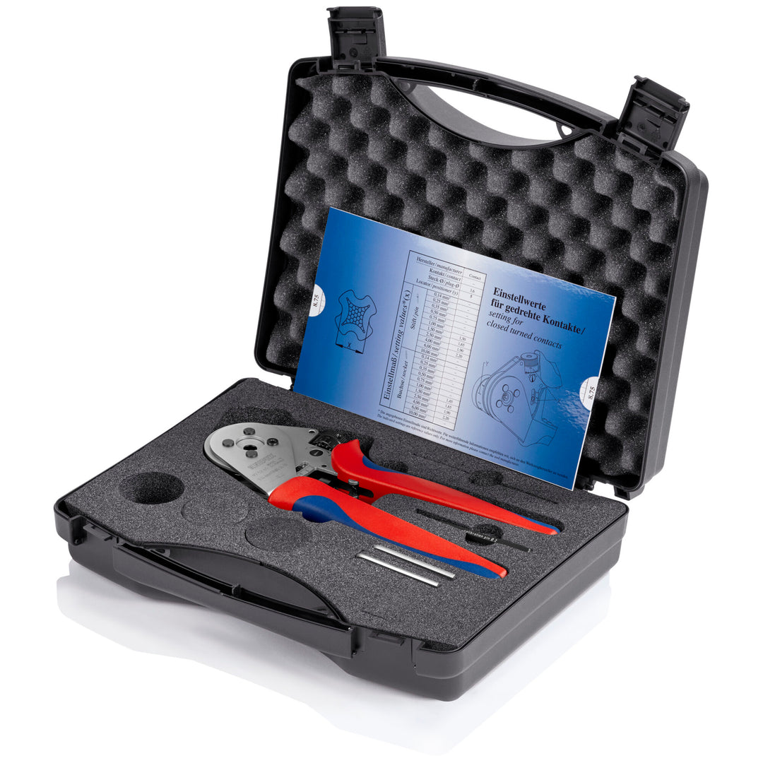 Knipex 97 52 65 9" Crimping Pliers - Four-Mandrel For Turned Contacts