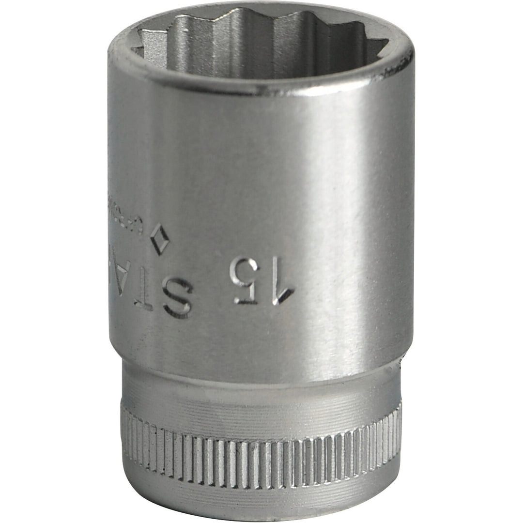 Stahlwille 02010015 45 12-pt Bi-Hex Socket, 3/8" Drive 15 mm