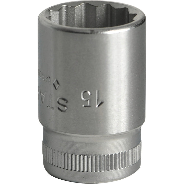 Stahlwille 02010015 45 12-pt Bi-Hex Socket, 3/8" Drive 15 mm
