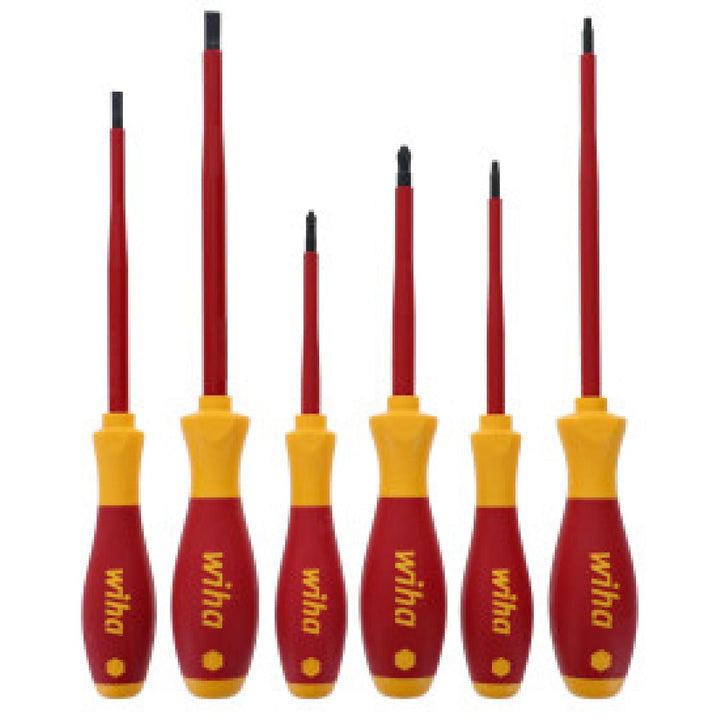 Wiha Tools 32196 Insulated SlimLine Slotted / Phillips / Square Screwdriver Set, 6 Pc.
