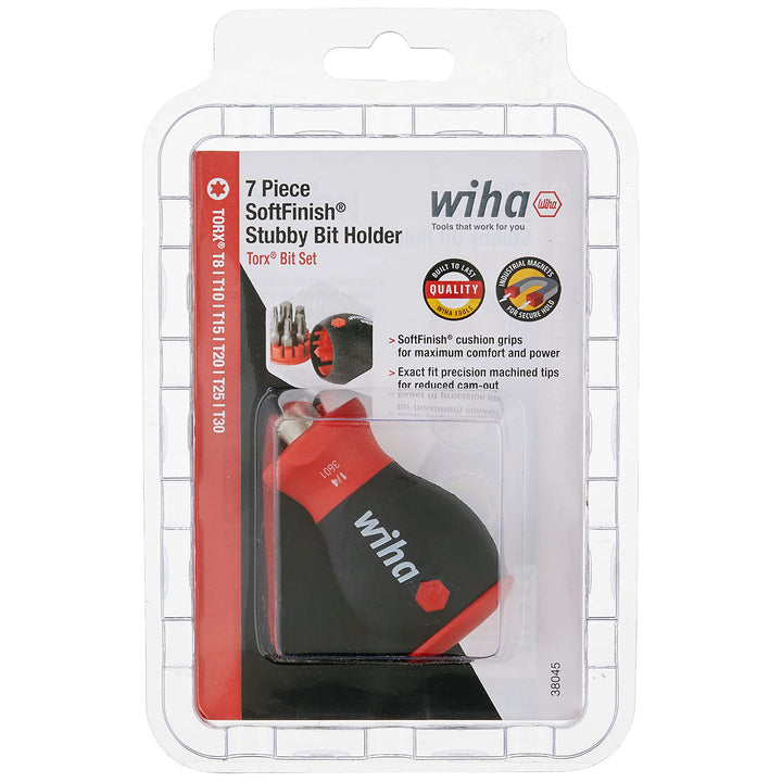 Wiha Tools 38045  6-in-1 Stubby Bit Holder, TORX Set