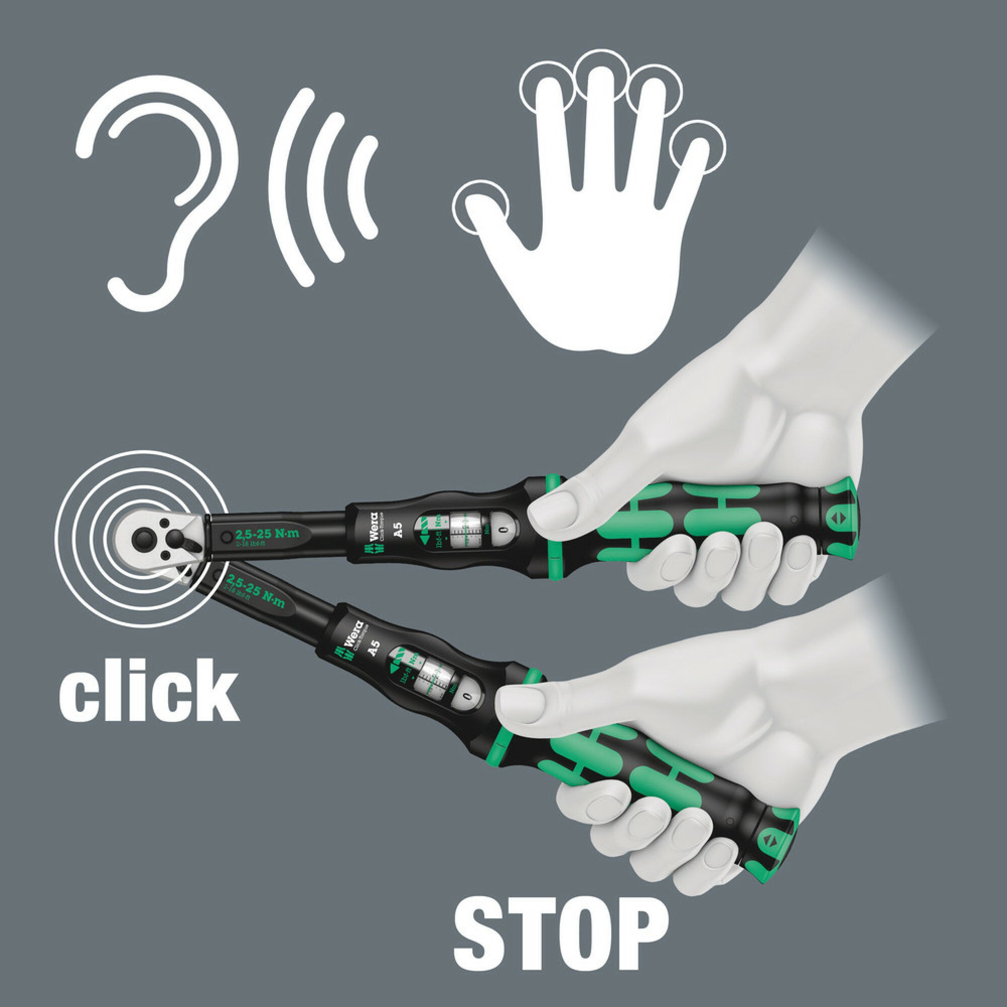 Wera Click-Torque A 5 torque wrench with reversible ratchet, 2.5