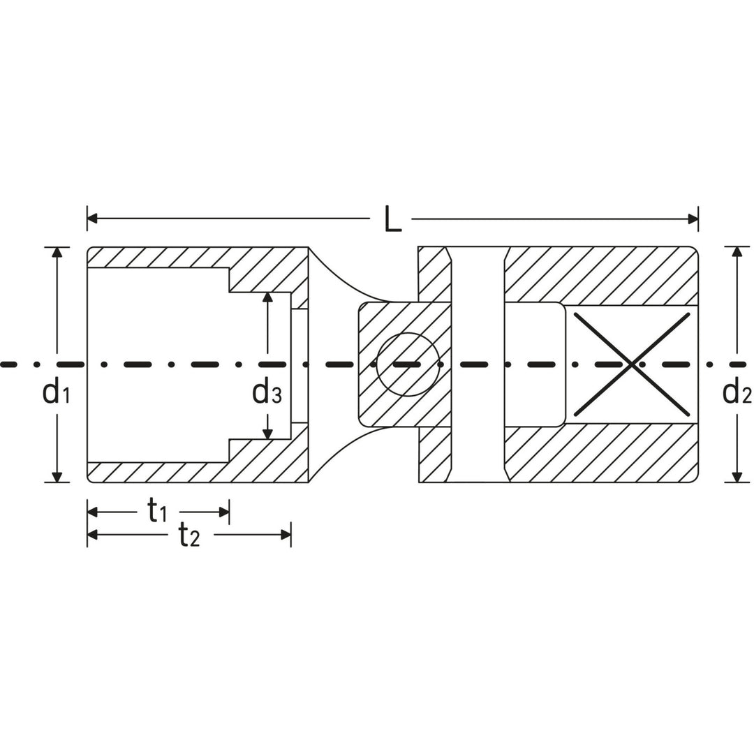 Stahlwille 01540028 Uniflex Bi-Hex Socket 402A  7/16" 1/4" Drive
