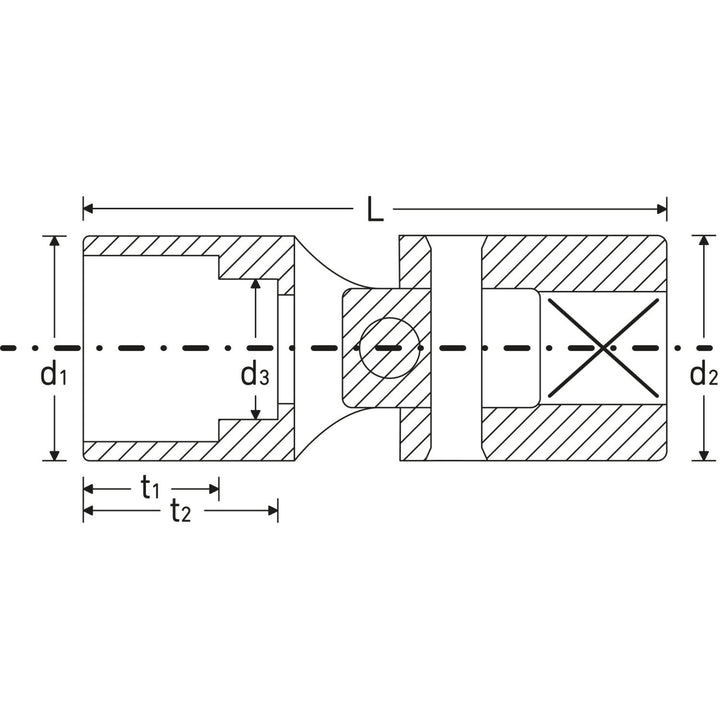 Stahlwille 01540016 Uniflex Bi-Hex Socket 402A 1/4" 1/4" Drive