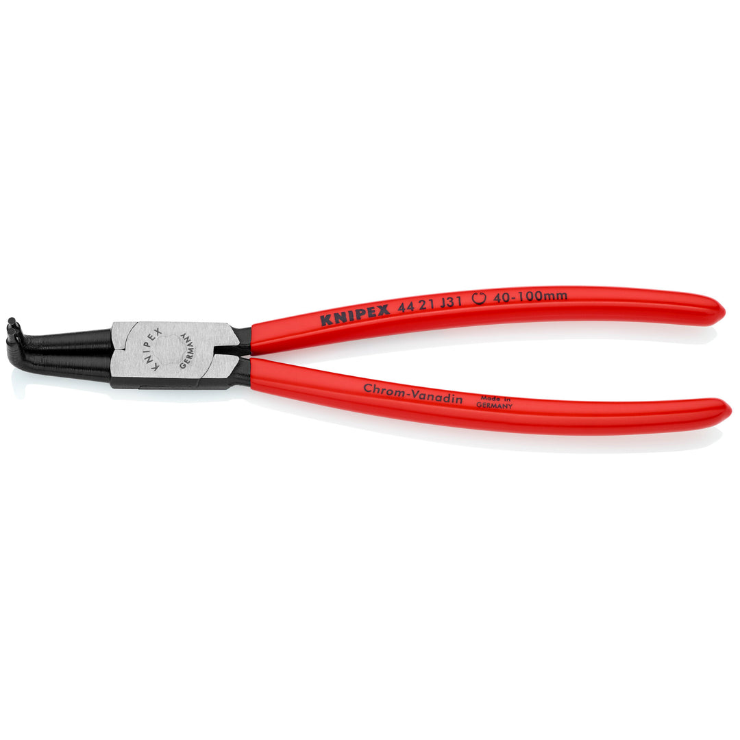 Knipex 44 21 J31 SBA 8 1/2" Internal 90° Angled Snap Ring Pliers-Forged Tips