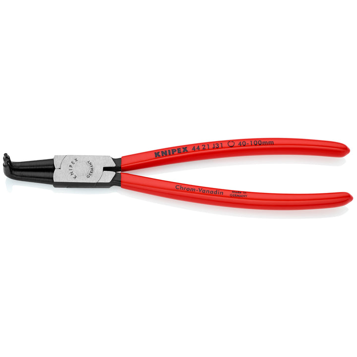 Knipex 44 21 J31 SBA 8 1/2" Internal 90° Angled Snap Ring Pliers-Forged Tips