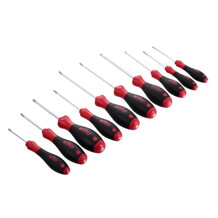 Wiha Tools 30290 SoftFinish Slotted/Phillips/Square Screwdriver Set, 10 Pc.