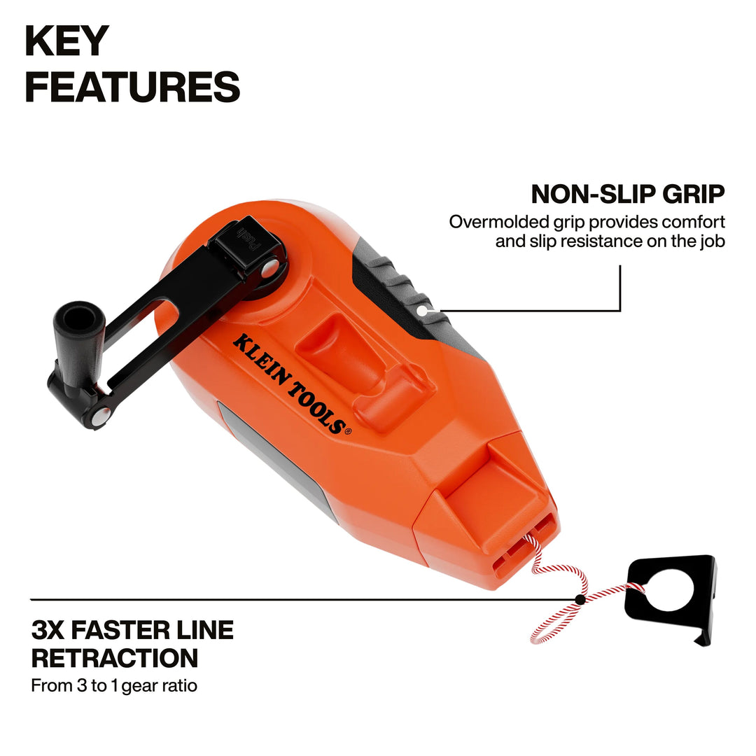Klein Tools CHLK30S Slim Chalk Reel, 30-Foot
