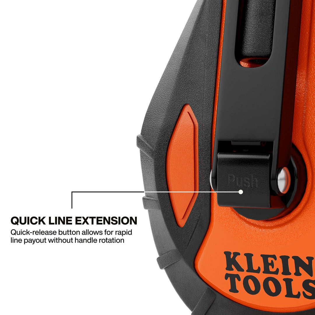 Klein Tools CHLK50S Smooth Retractable Chalk Reel, 50-Foot