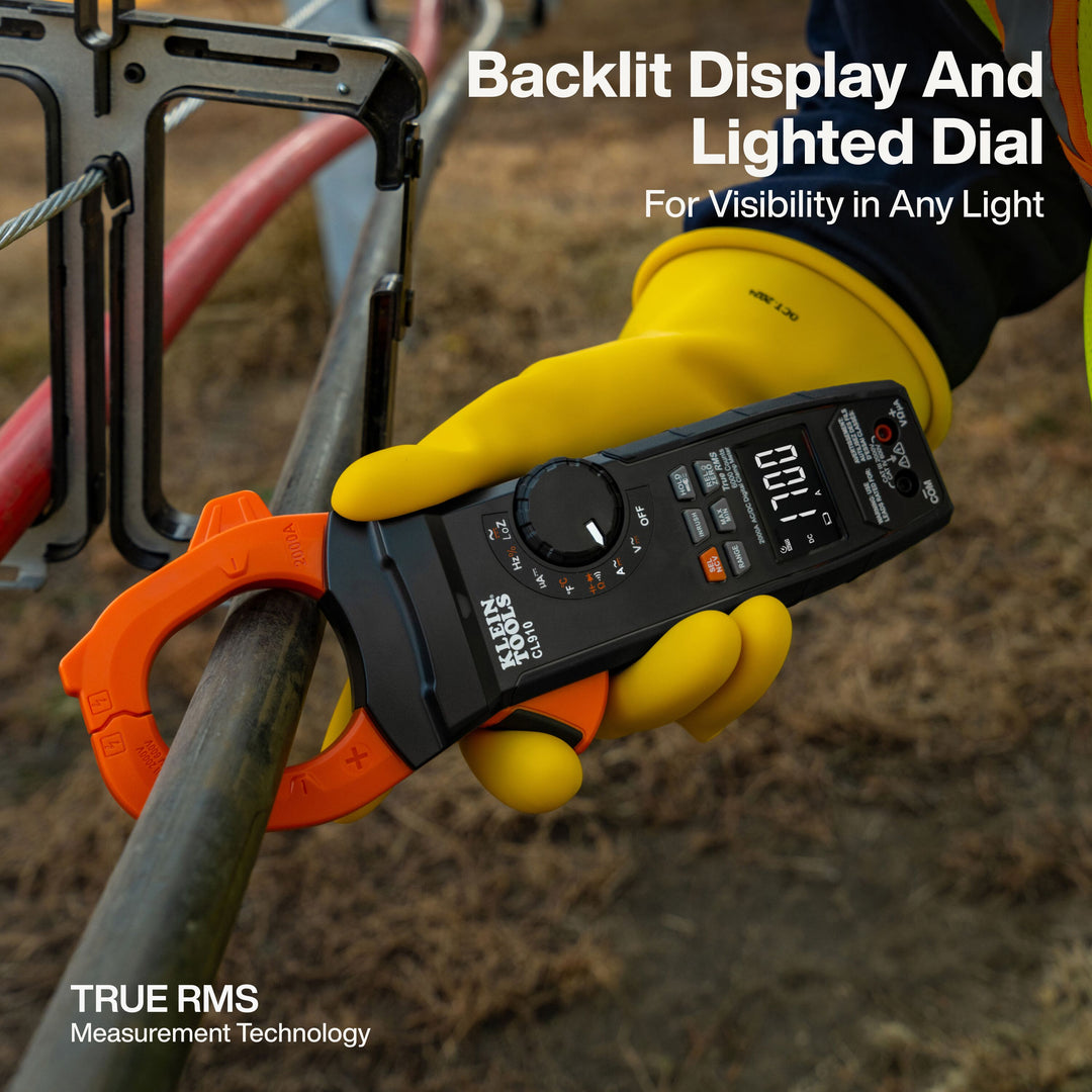Klein Tools CL910 2000A AC/DC Auto-Ranging TRMS Clamp Meter with Worklight