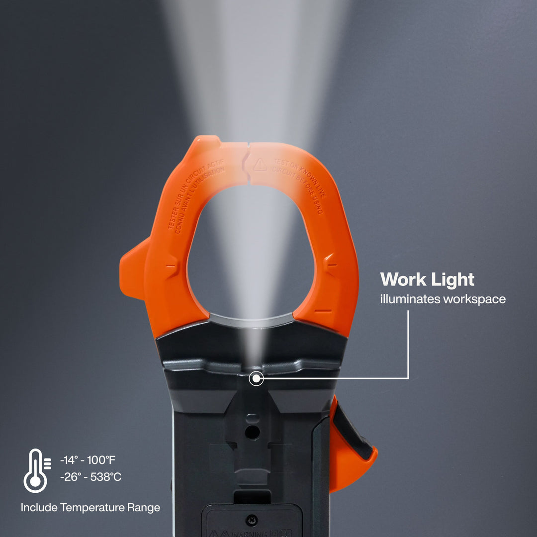 Klein Tools CL910 2000A AC/DC Auto-Ranging TRMS Clamp Meter with Worklight
