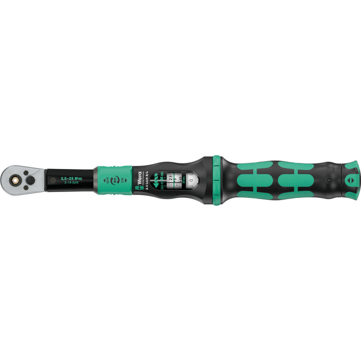 Wera Click-Torque Lock A 6 R/L Torque wrench, adjustable, Torque Lock function, continuous bit mounting (1/4"), 2.5-25 Nm