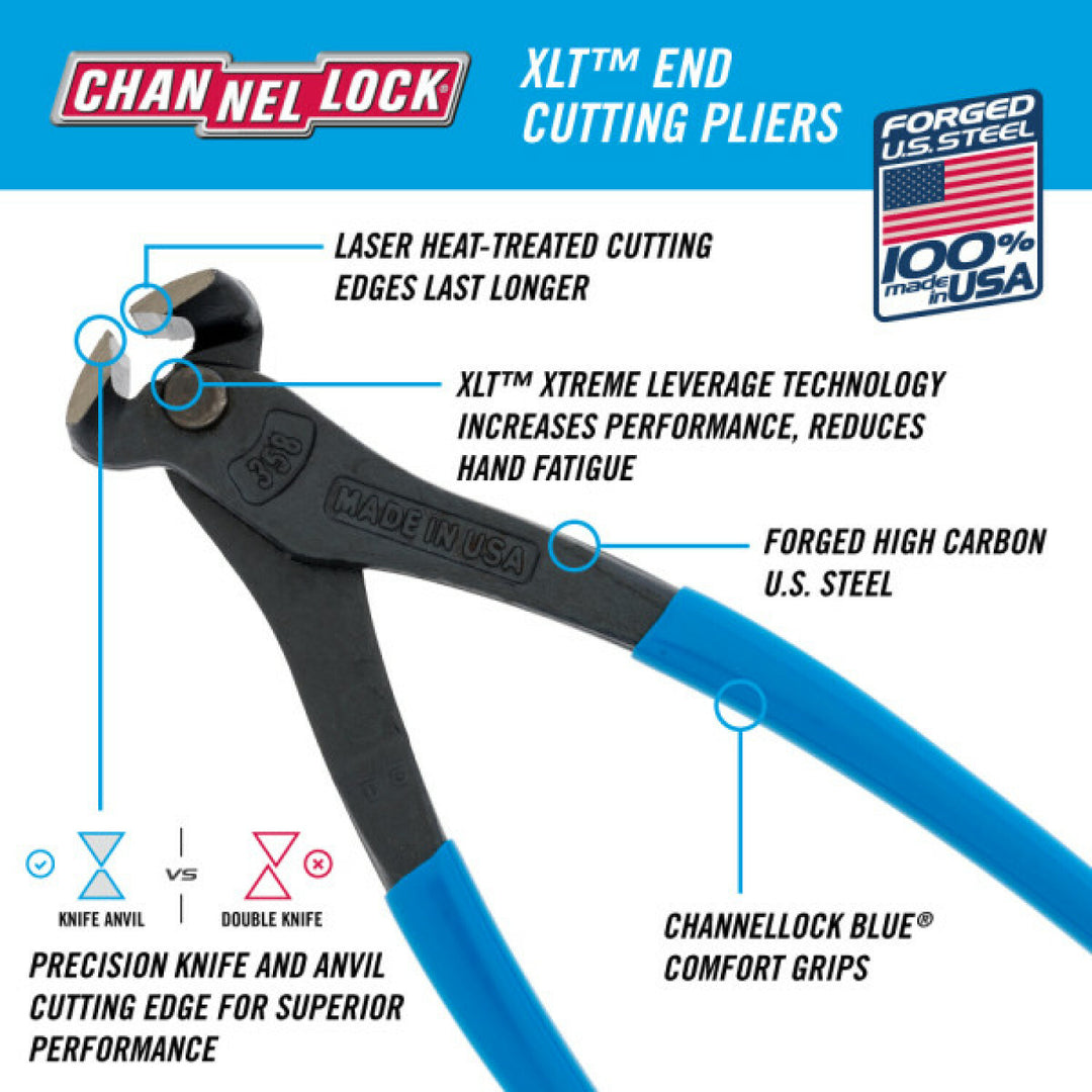 Channellock 358 8-inch XLT End Cutting Pliers