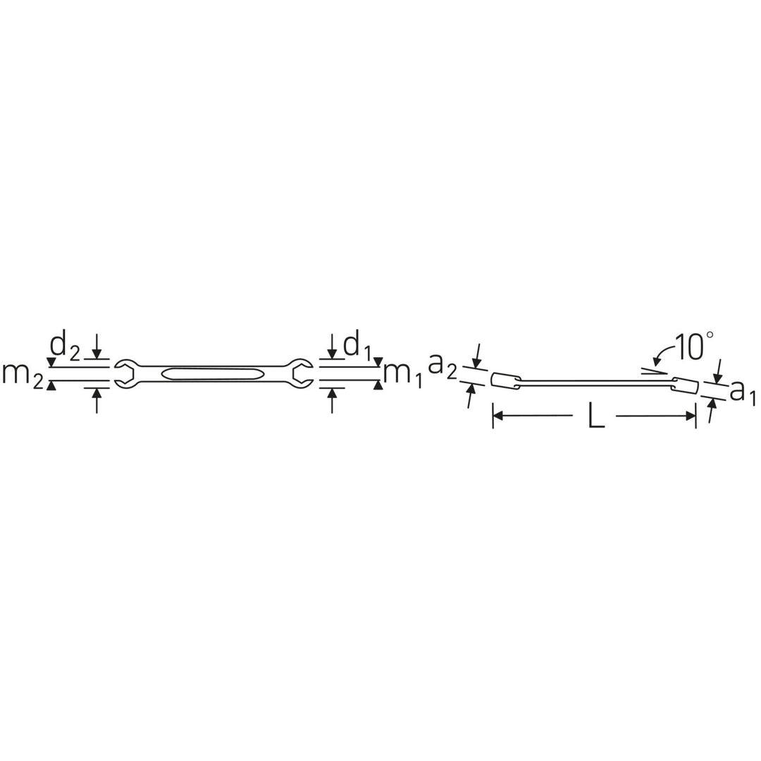 Stahlwille 41482428 Double ended open ring Flare Nut Spanner