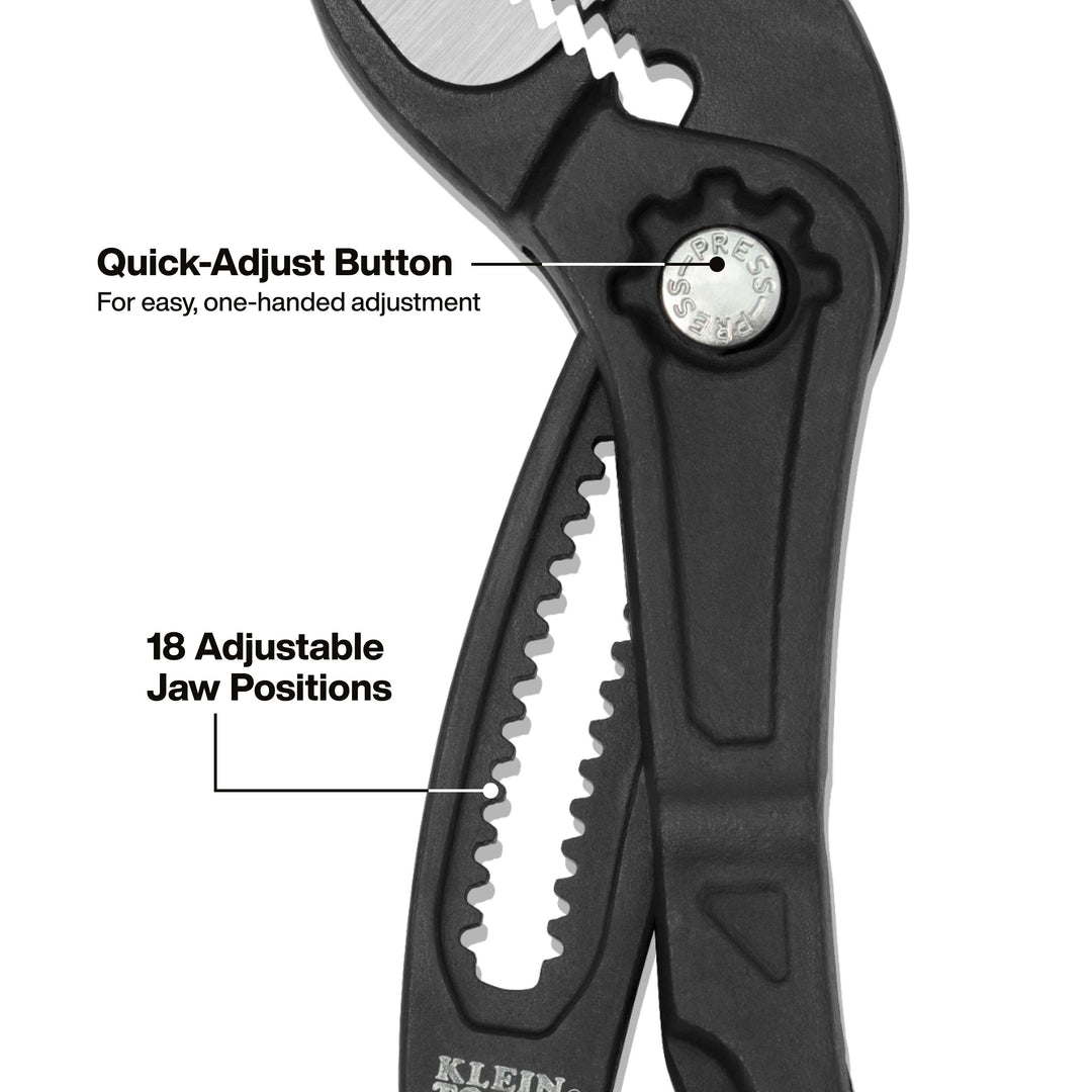 Klein Tools D50512BS Straight Jaw Quick-Adjust Pump Pliers, 12-Inch