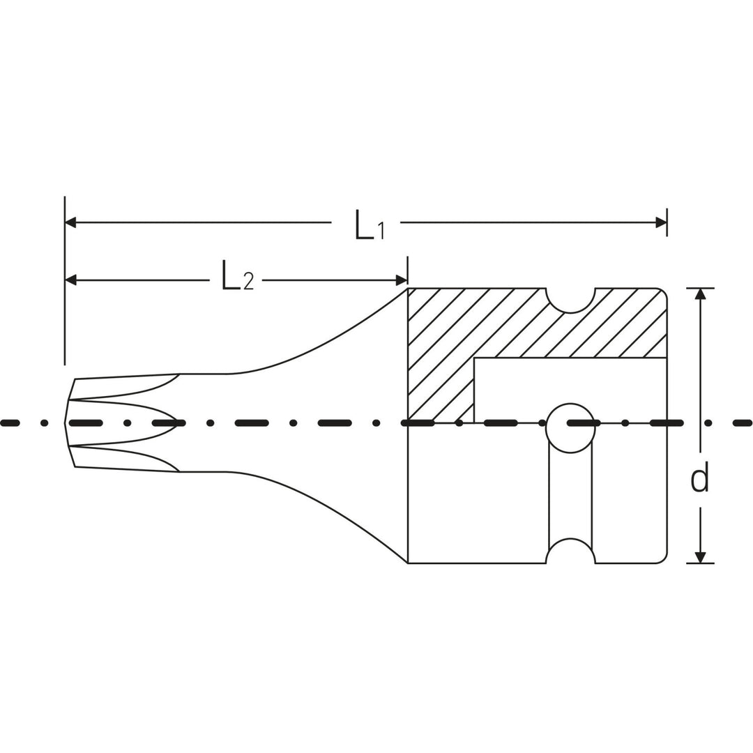 Stahlwille 23070055 2307TX 1/2" TORX Impact Socket, T55