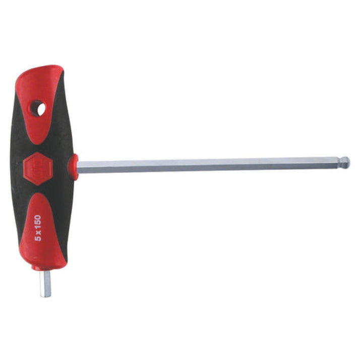 Wiha Tools 54095 Soft Grip Dual Drive Ball End Hex Metric Chrome Finish T-Handles, 8 Pc. Set