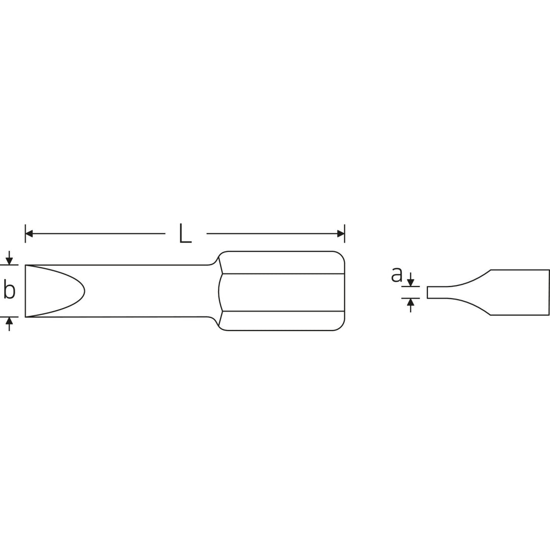 Stahlwille 08300840 1244 4 mm Slotted Power Bit, 1/4" Drive