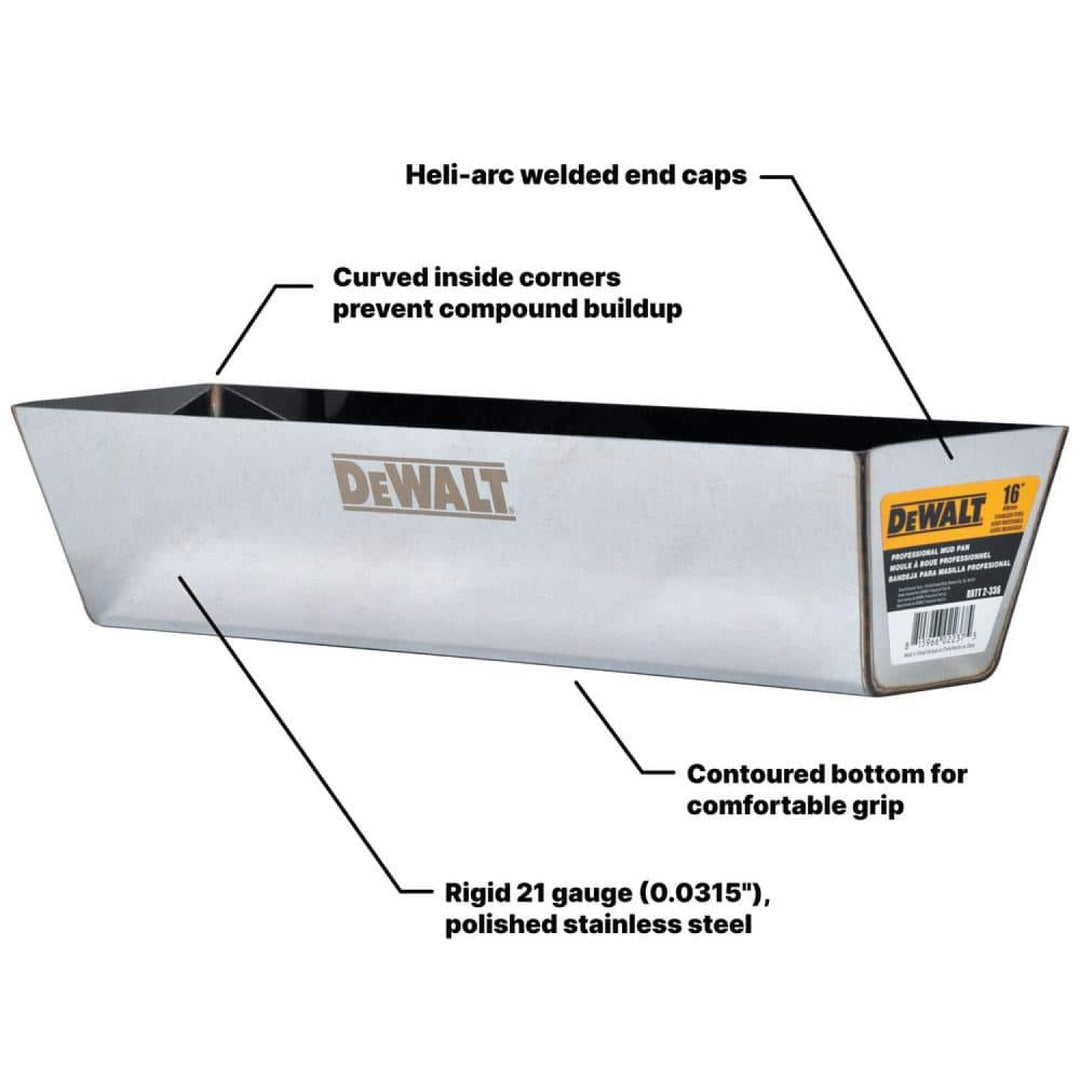 Dewalt DXTT-3-174 8/10/12 in. Stainless Steel Taping Knife Set with 14 in. Mud Pan