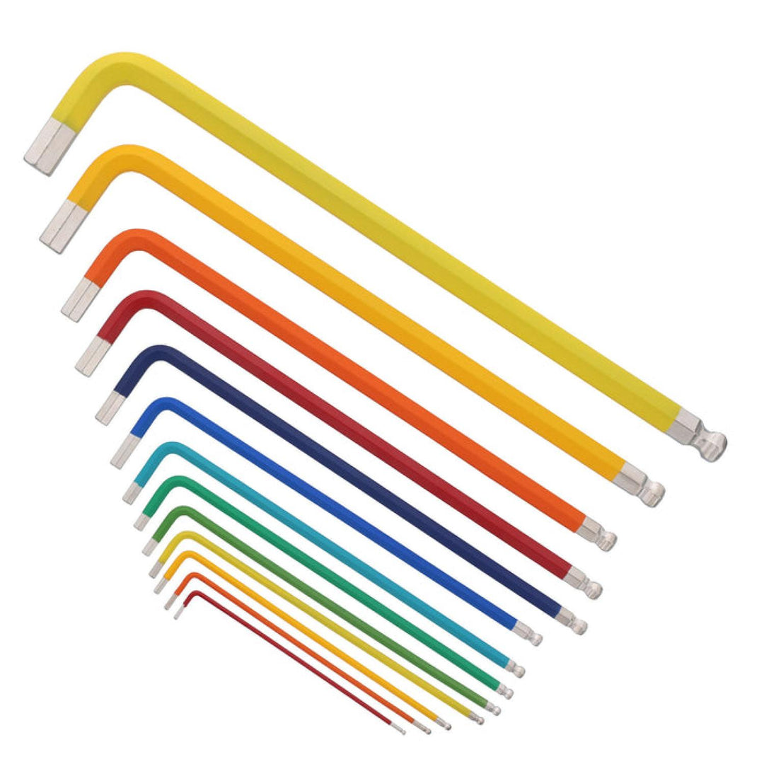 Wiha Tools 66981 Ball End Color Coded Inch Hex L-Key Set, 13