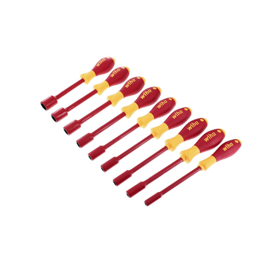 Wiha Tools 32288 Insulated Inch Nut Driver Set w/ Roll-Up Pouch, 9 Pc.