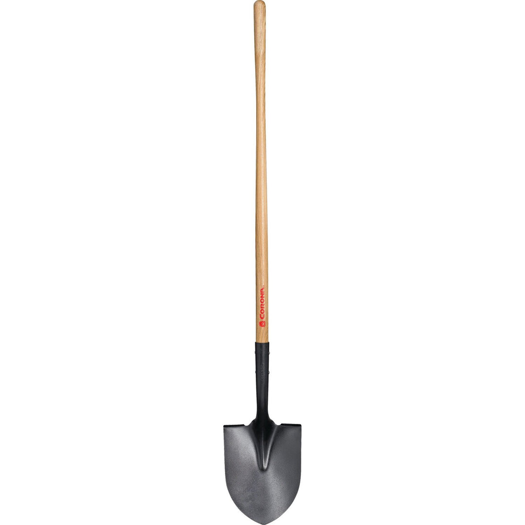 Corona SS 26000 Round Point Shovel, 15-Gauge, 12. in Head, 48 in. Wood Handle