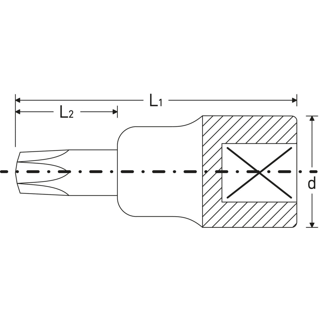 Stahlwille 03110060 54TXB 1/2" Security TORX Socket, T60s