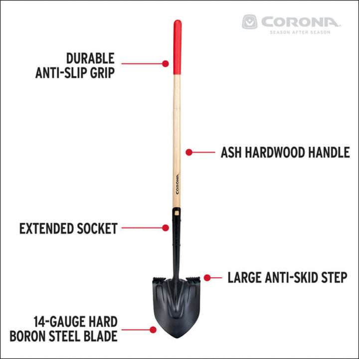 CRNA-SS16100 · Round Point Hardwood Shovel, 14 Gauge