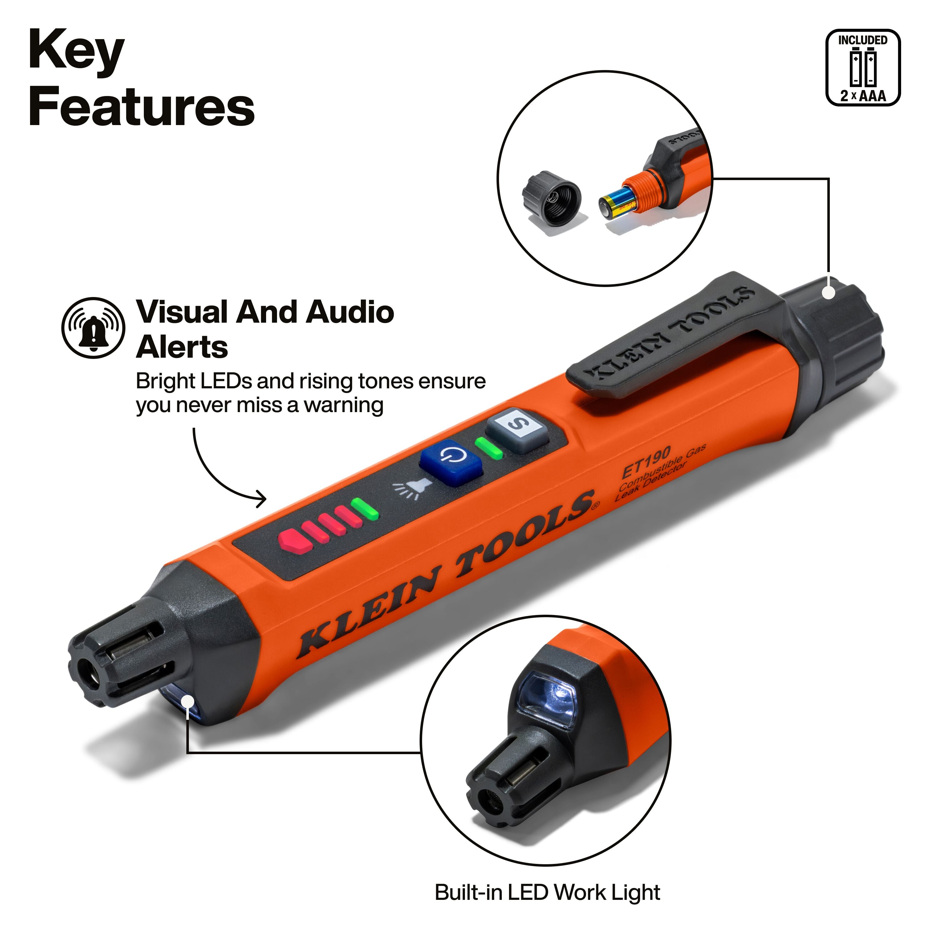 Klein Tools ET190 Compact Combustible Gas Leak Detector – Haus of