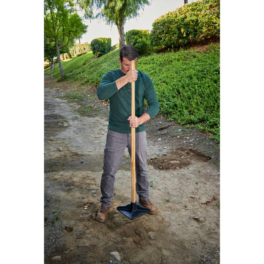 Corona UT 60053 Dirt Tamp, 10 in. x 10 in., 58 in. Ash Wood Handle