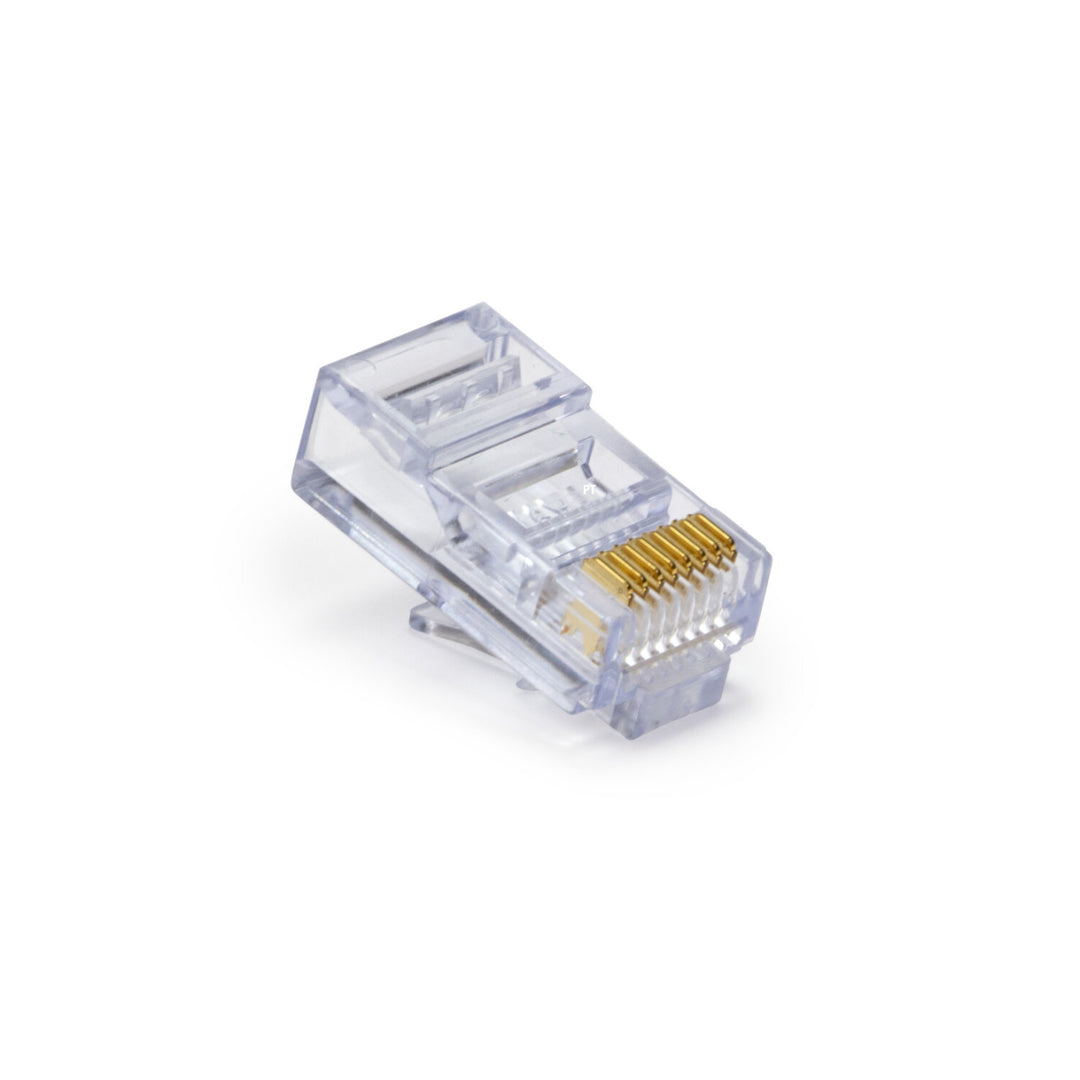 Platinum Tools 100003C EZ-RJ45 Pass-Through RJ45 Connectors, Unshielded CAT5/5E — 50pcs in Clamshell