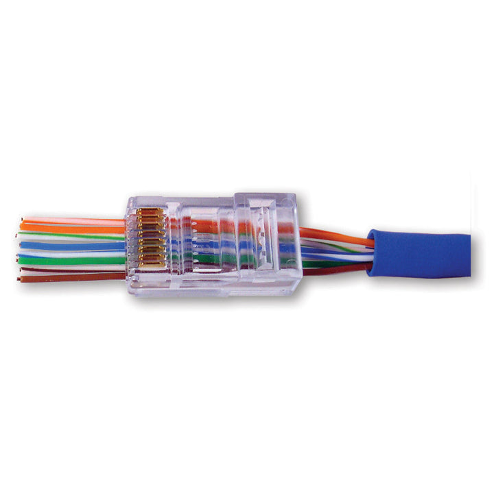 Platinum Tools 202003J EZ-RJ45 Pass-Through RJ45 Connectors, Unshielded CAT5/5E 100pcs in Jar