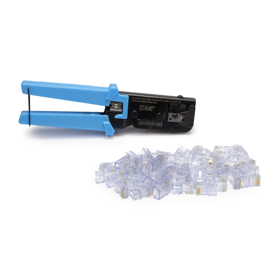 Platinum Tools 100005 EZ-RJ45 Termination Kit — Crimp Tool with 50pcs CAT5/5E Connectors