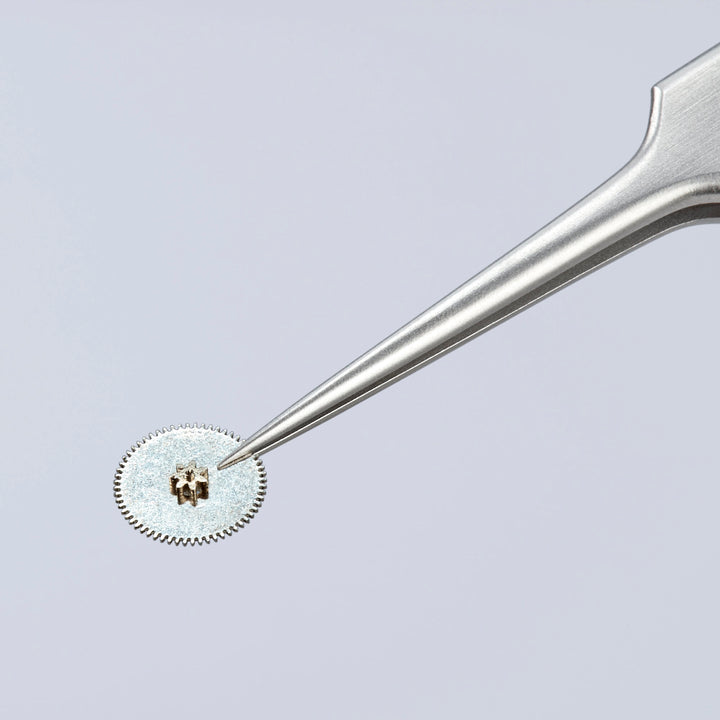 Knipex 92 22 12 4" Stainless Steel Gripping Tweezers-Needle Point Tips