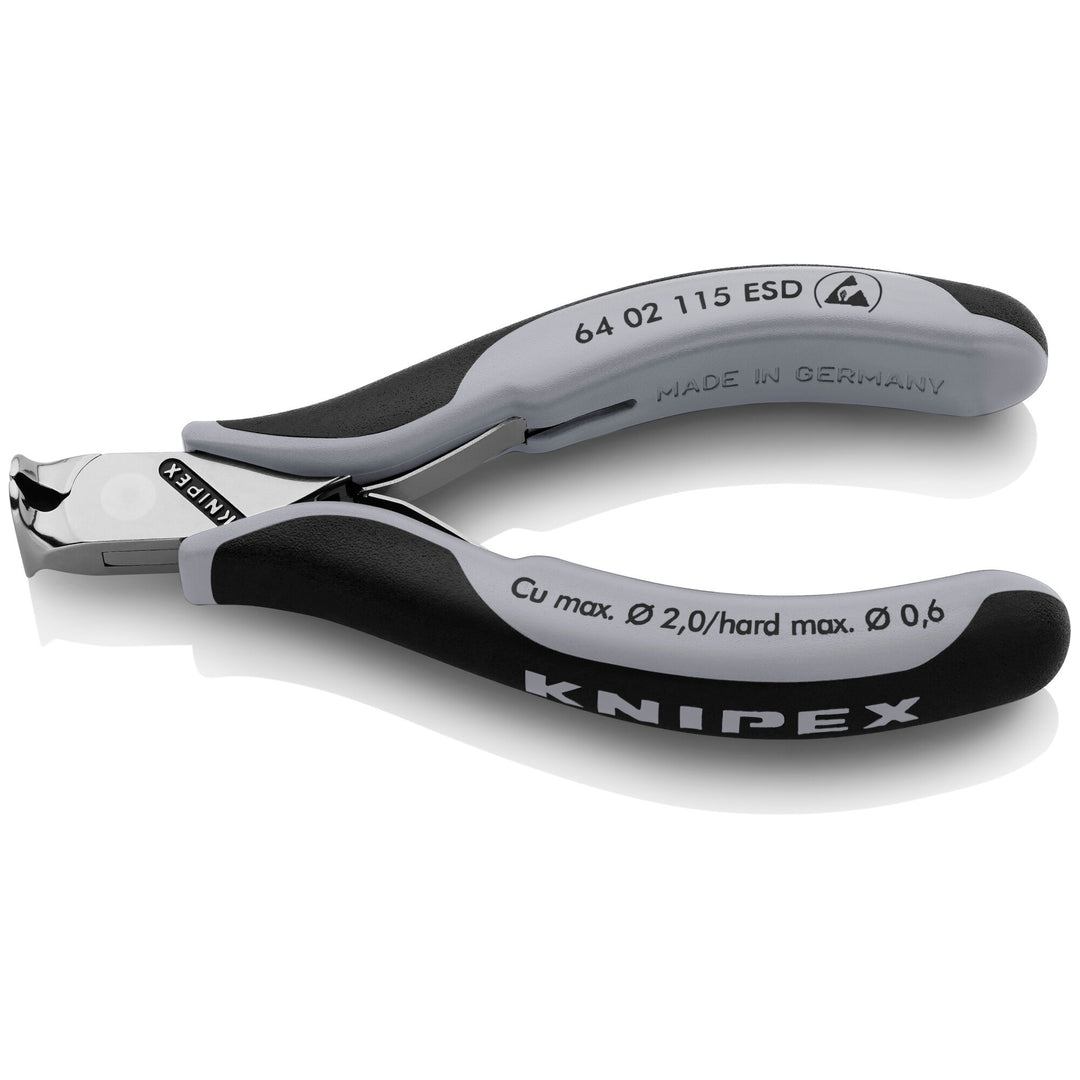 Knipex 64 02 115 ESD 4 1/2" Electronics End Cutting Nippers-ESD Handles