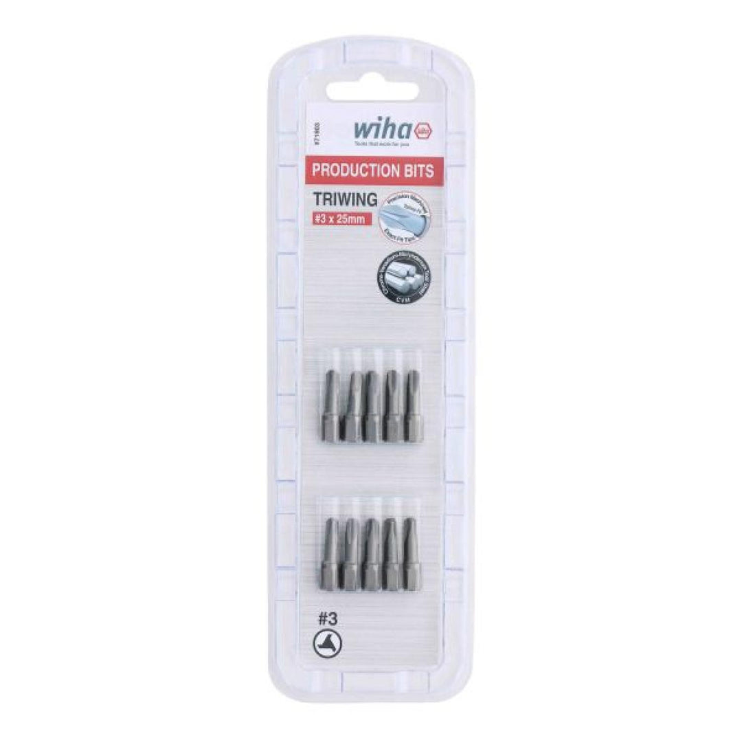 Wiha Tools 71903 Tri-Wing Insert Bit, #3 x 25 mm, 10 Pk.