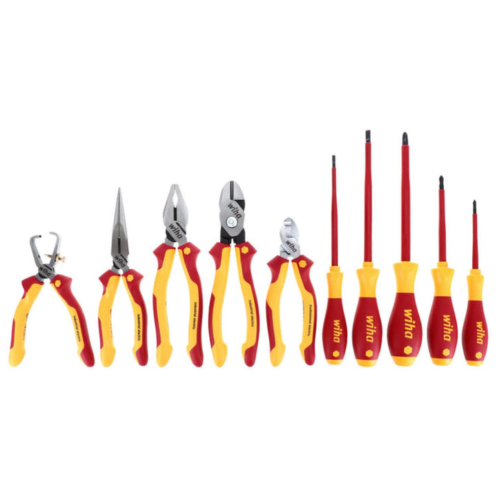 Wiha Tools 32891 Insulated Pliers / Cutters / Screwdrivers Set in Zipper Case, 10 Pc.